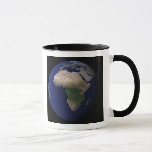 Mug La pleine terre montrant l'Afrique, l'Europe, et