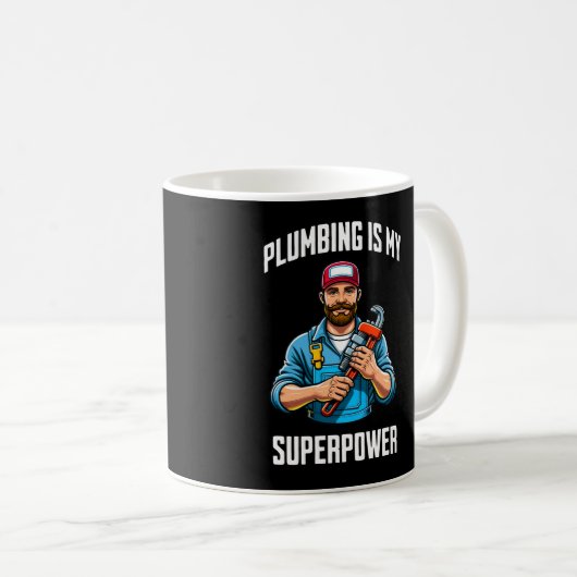 Mug La plomberie est ma superpuissance (Devant droit)
