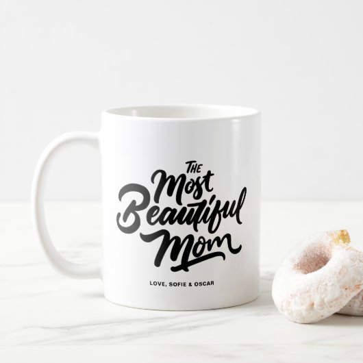 Mug La plus belle maman la main Lettré personnalisée (Avec donut)