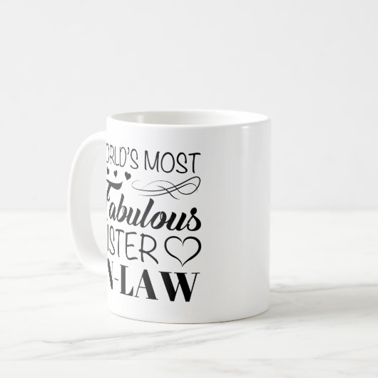Mug La plus fabuleuse soeur du monde en droit (Devant gauche)