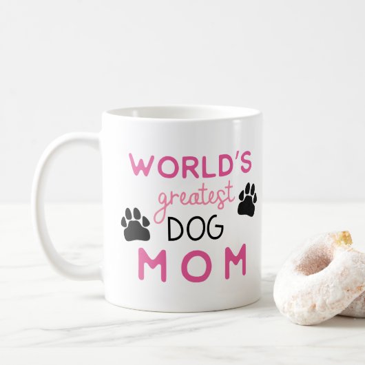 Mug La plus grande maman de chien du monde rose avec p (Avec donut)