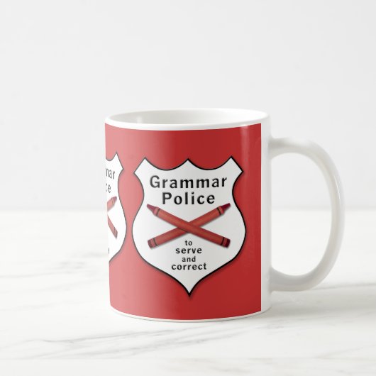 Mug La police de grammaire Badge (Droite)