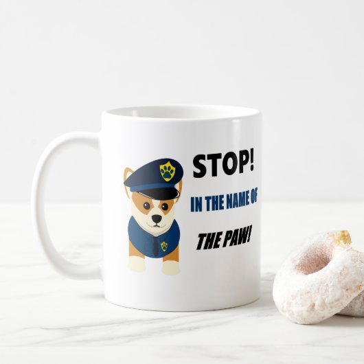 Mug La police mignonne d'unité du corgi K9 attaque (Avec donut)