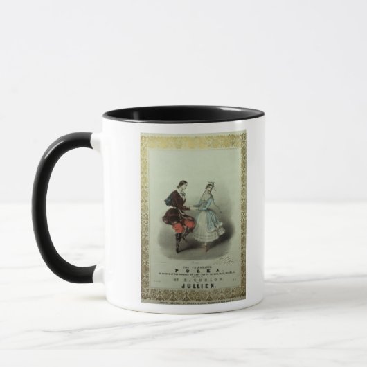 Mug La polka célébrée, feuille de chanson, 1840 (Gauche)