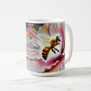 Mug La pollinisation d'une fleur d'Hibiscus en fleurs
