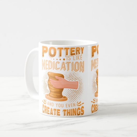 Mug La poterie est comme la méditation  Vous créez mêm (Devant gauche)