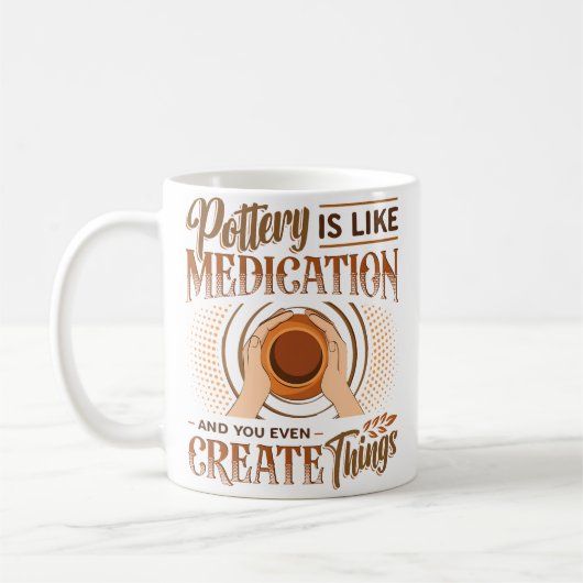Mug La poterie est comme la méditation Vous créez mêm (Gauche)