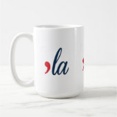 Mug LA pour Kamala Harris. Blanc, Rouge, Bleu (Gauche)