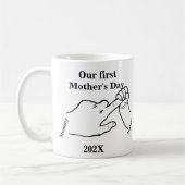 Mug La première mère à la bosse Joyeuse fête des mères (Gauche)