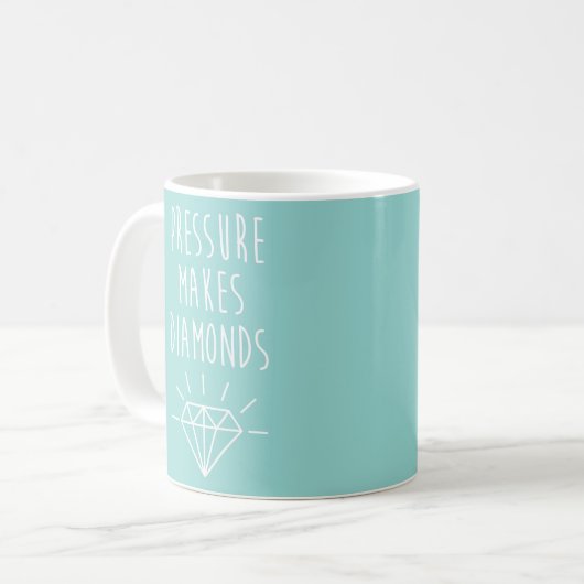 Mug La pression fait la citation de diamants (Devant gauche)