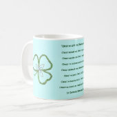 Mug La prière de shamrock de St Patrick celtique (Devant gauche)