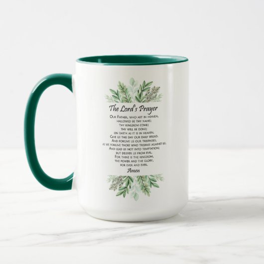 Mug La prière du Seigneur avec de la verdure ~ Matthie (Gauche)