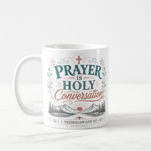 Mug La prière est une conversation sainte Citation chr (Gauche)