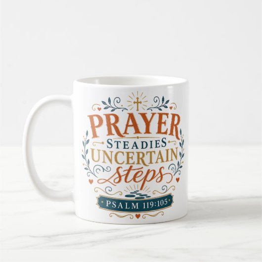Mug La prière stabilise les pas incertains Citation ch (Gauche)
