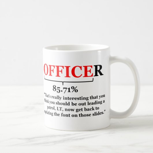 Mug La réalité d'être un officier militaire avec la (Droite)