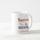 Mug La reddition est la force Typographie de la foi ch (Devant droit)