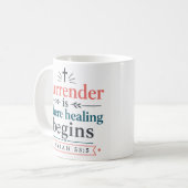 Mug La reddition est où la guérison commence Vérité sc (Devant gauche)