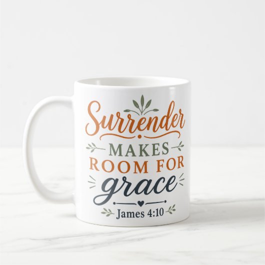 Mug La reddition fait place à la grâce Foi botanique (Gauche)