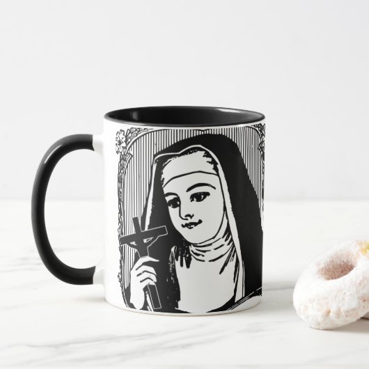 Mug La religieuse catholique traditionnelle habite ave (Avec donut)