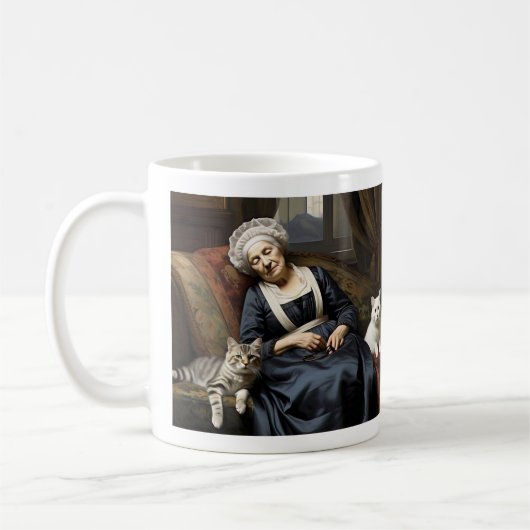 MUG " LA RÉPONSE DE LA DAME CHAT " (Gauche)