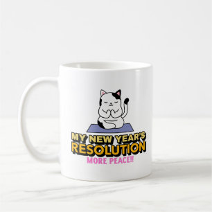 Mug La résolution du Nouvel An du chat - Plus de paix