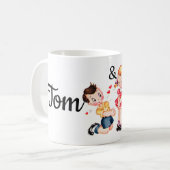 Mug La rétro fille et le garçon Personnalised de (Devant gauche)