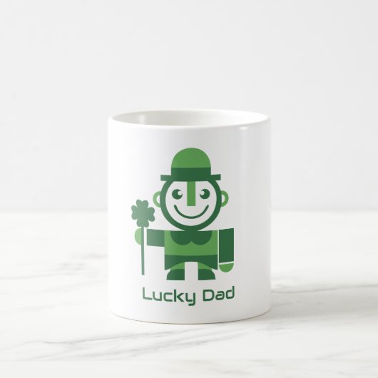 Mug La Saint-Patrick avec un lutin chanceux minimalist (Centre)