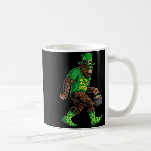 Mug La Saint-Patrick Bigfoot Vert Drôle Sasquatch Gran (Droite)