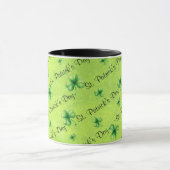 Mug La Saint-Patrick Trèfle aquarelle sur fond vert (Centre)