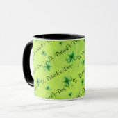 Mug La Saint-Patrick Trèfle aquarelle sur fond vert (Devant gauche)