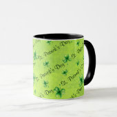 Mug La Saint-Patrick Trèfle aquarelle sur fond vert (Devant droit)