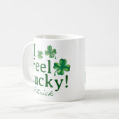 Mug La Saint-Patrick Trio de Trèfles Verts Chanceux (Devant gauche)