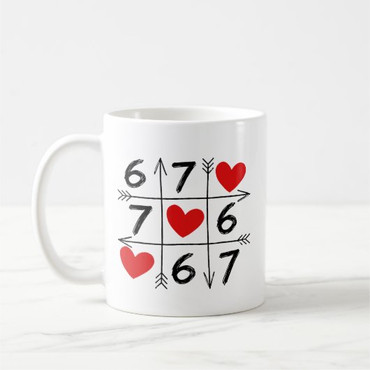 Mug La Saint-Valentin 67 Six Seven Meme Amour 6 7 Cœur (Gauche)