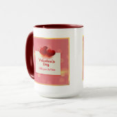 Mug La Saint-Valentin avec des cœurs rouges I Amour ro (Devant gauche)