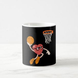 Mug La Saint-Valentin Cœur Plongeant Basketball Mignon