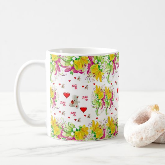 Mug La Saint-Valentin, les grenouilles (Avec donut)