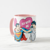 Mug La Saint-Valentin Superman | Voler avec moi (Devant gauche)