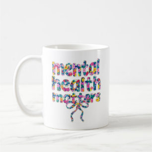 Mug 🌸 La santé mentale, ça compte Design floral