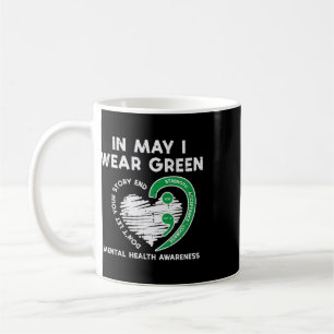 Mug La santé mentale peut porter un point-virgule vert