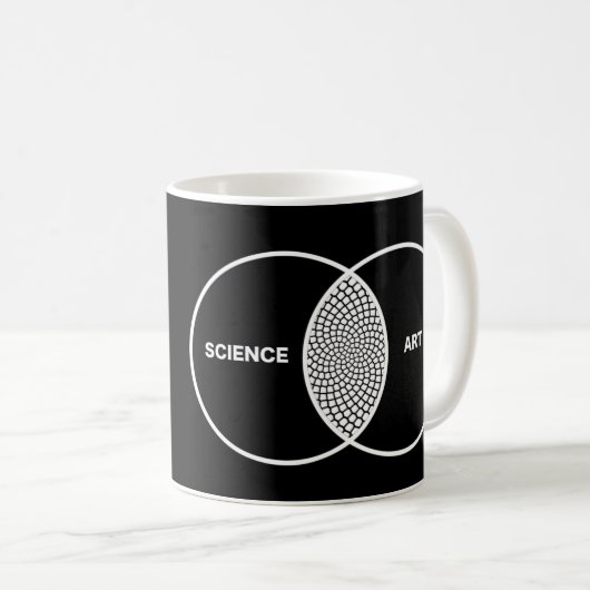 Mug La Science/diagramme Venn d'art (Devant droit)