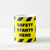 Mug La sécurité commence ici Ruban de sécurité jaune e (Centre)