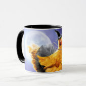 Mug La sorcière de poulet sur le Broomstick (Devant gauche)