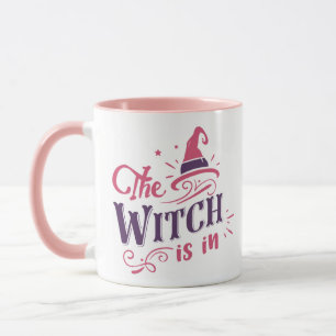 Mug La Sorcière Est Dans Chapeau De Sorcière Rose Et V