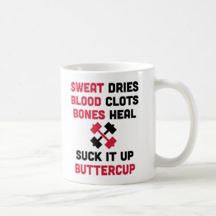 Mug La sueur sèche la citation de gymnase