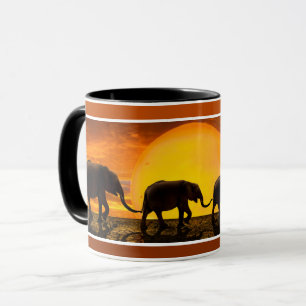 Mug La tenue d'éléphants de la famille fait un joli 