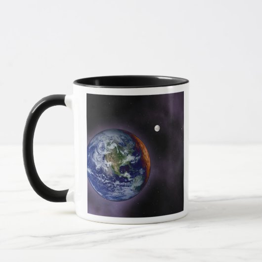 Mug La Terre montrée aux bords extérieurs (Gauche)