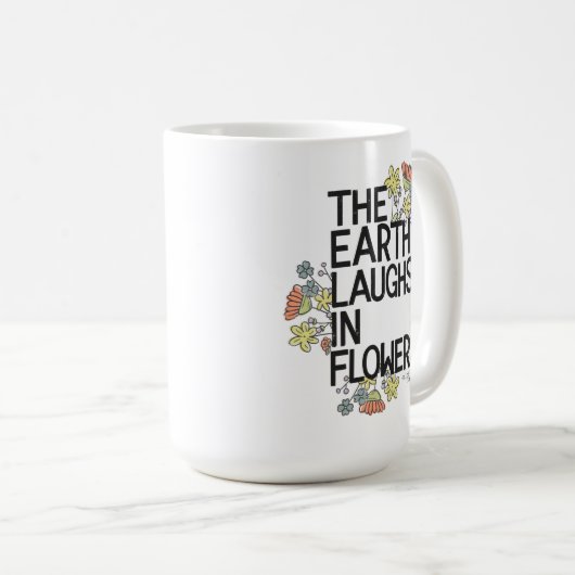 Mug La Terre rit de fleurs (Devant droit)