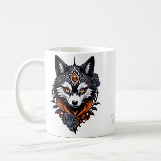 Mug La tête de loup majestueuse, finie en profondeur, (Gauche)