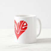 Mug La typographie de l'amour en forme de coeur (Devant droit)