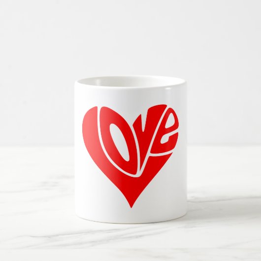Mug La typographie de l'amour en forme de coeur (Centre)